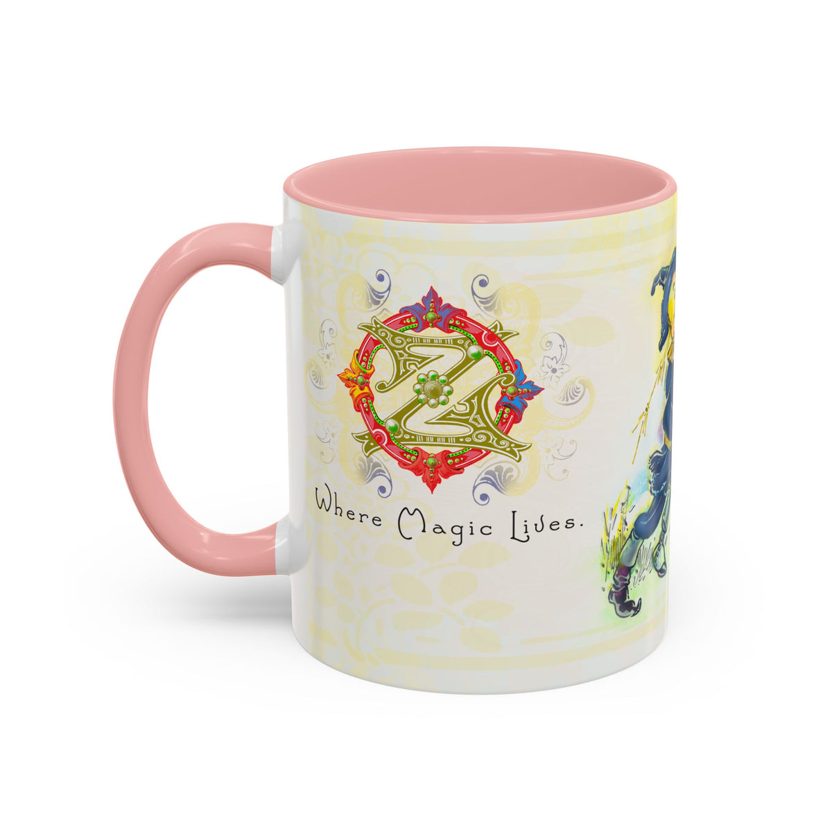 Classic Wonderful Wizard of Oz Character Coffee Mug featuring the original Yellow Brick Road gang — (11oz)