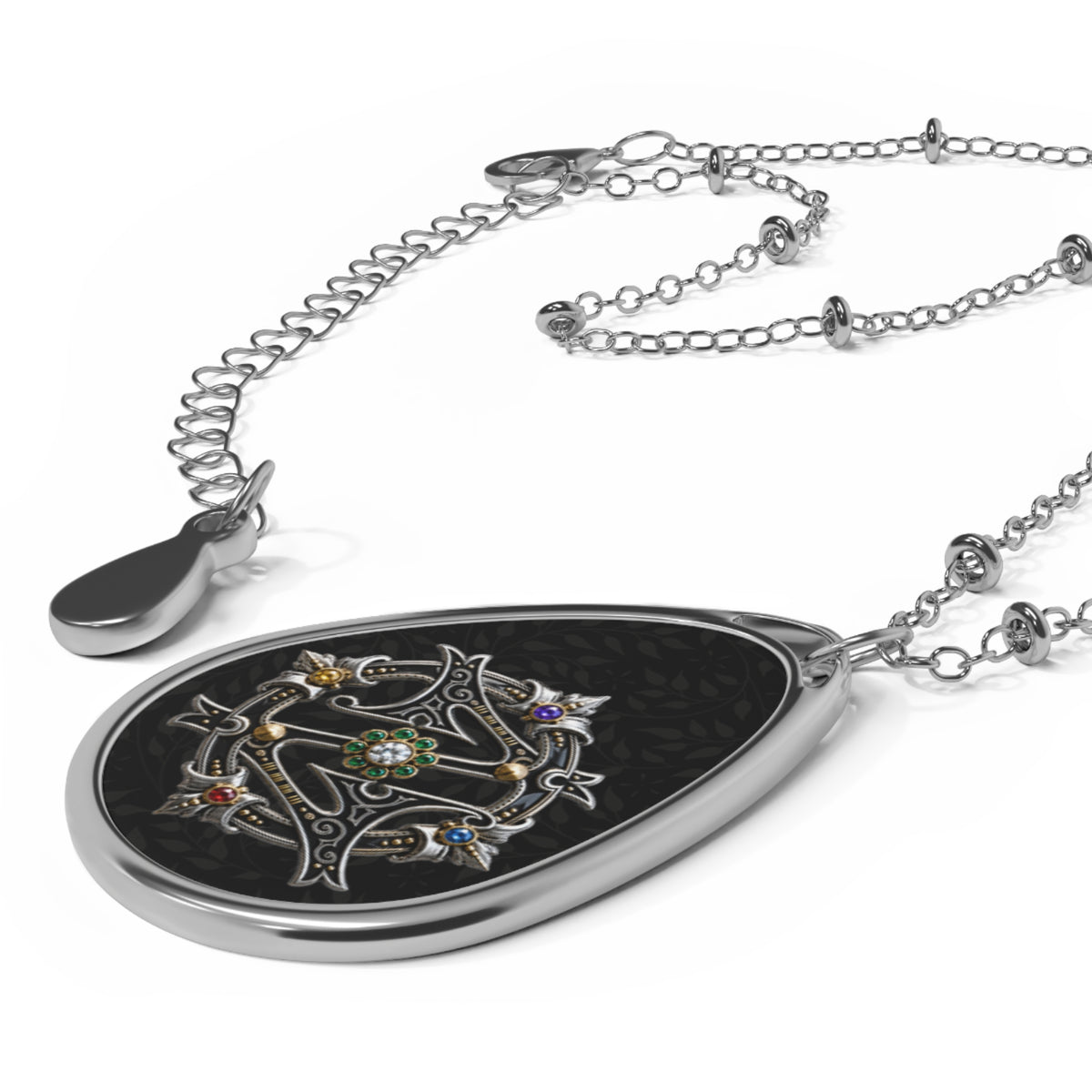 The Magic of Oz Emerald City Royalty Crest Pendant Necklace — black