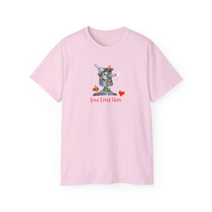 Love Lives Here in Heartwood with Nick Chopper T-Shirts