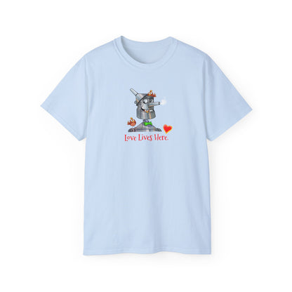 Love Lives Here in Heartwood with Nick Chopper T-Shirts