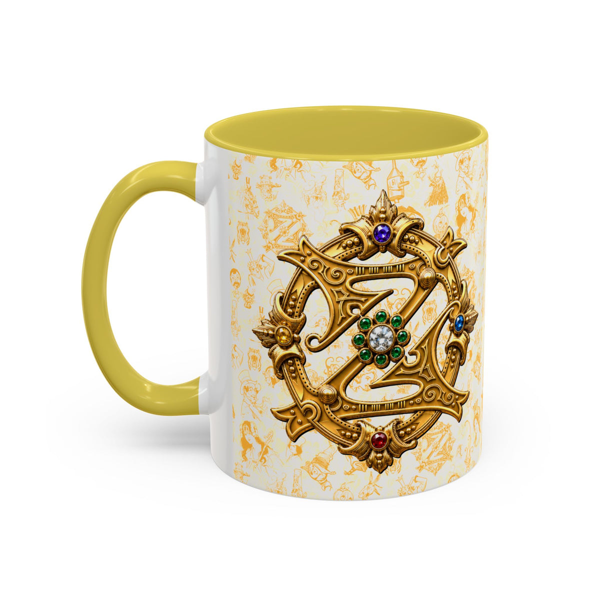 Vintage Wizard of Oz Character Mug with Emerald City Royalty Crest coffee mug