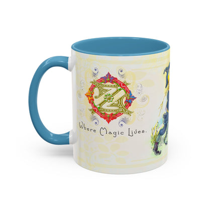 Classic Wonderful Wizard of Oz Character Coffee Mug featuring the original Yellow Brick Road gang — (11oz)