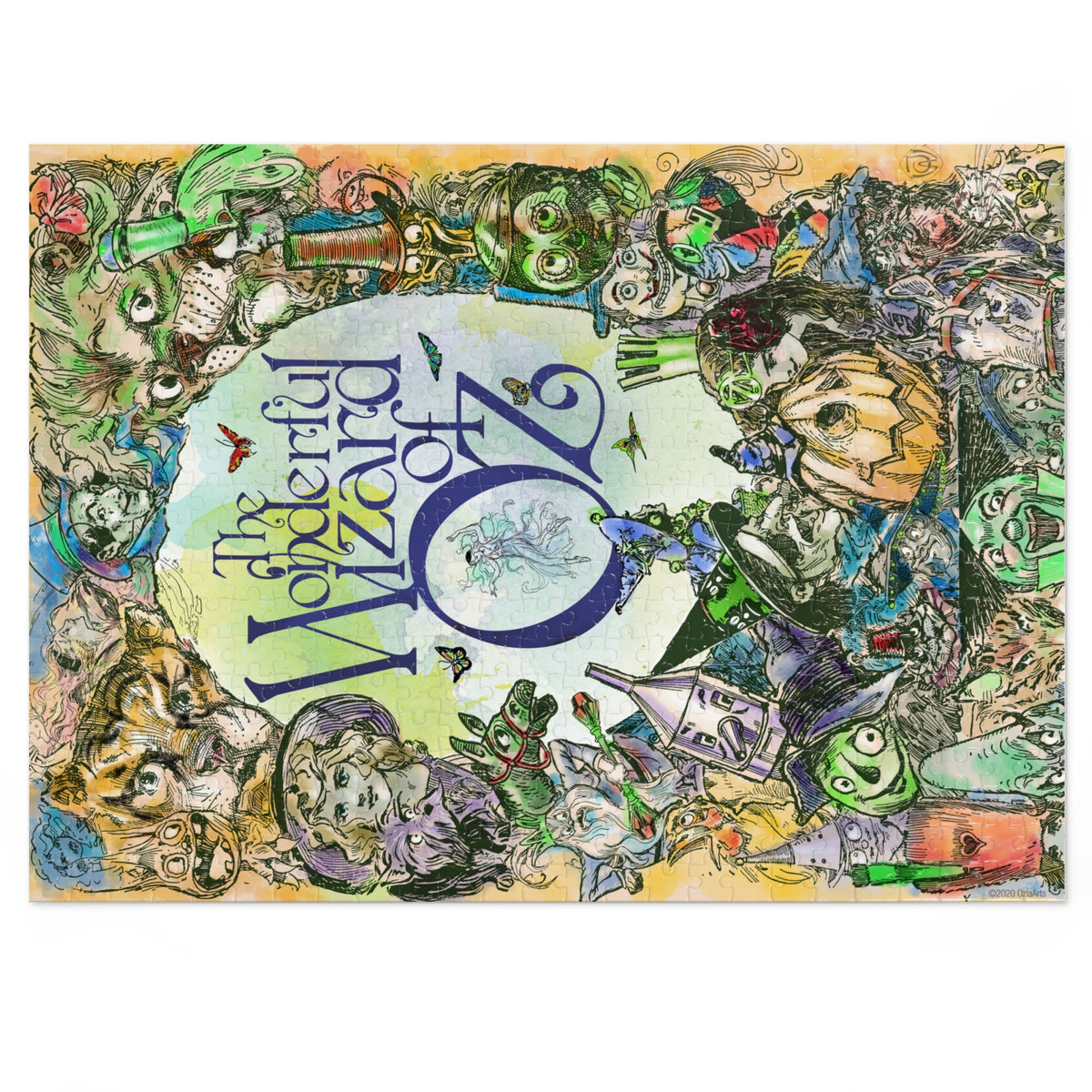 Classic Wonderful Wizard of Oz Jigsaw Puzzle with vintage Oz characters — 500, 1000, 2000 Piece Puzzle with Tin Case