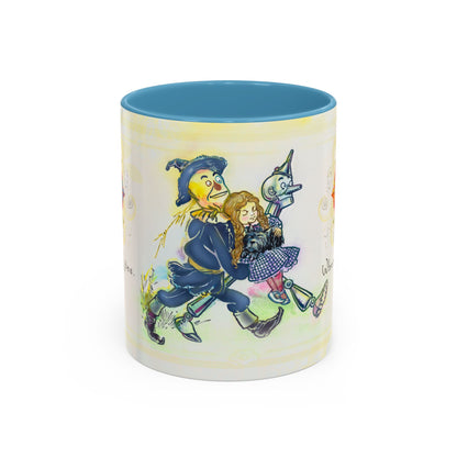 Classic Wonderful Wizard of Oz Character Coffee Mug featuring the original Yellow Brick Road gang — (11oz)