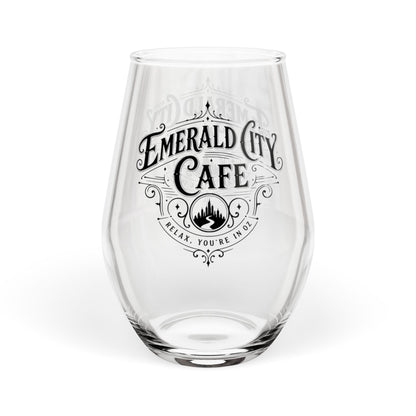 Emerald City Café Stemless Wine Glass — 11.75oz Branded Barware