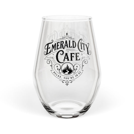 Emerald City Café Stemless Wine Glass — 11.75oz Branded Barware