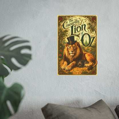 The Magic of Oz Art Nouveau Poster Art of The Cowardly Lion (Satin or Matte)