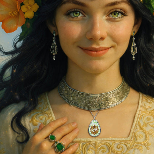 The Magic of Oz  Emerald City Royalty Crest Pendant Necklace — golden aluminum