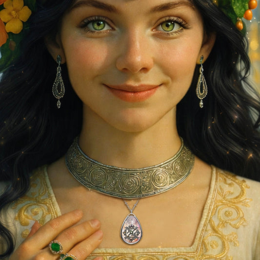 The Magic of Oz Emerald City Royalty Crest Pendant Necklace — silver aluminum