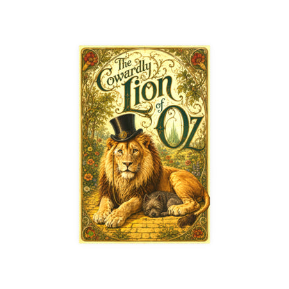 The Magic of Oz Art Nouveau Poster Art of The Cowardly Lion (Satin or Matte)