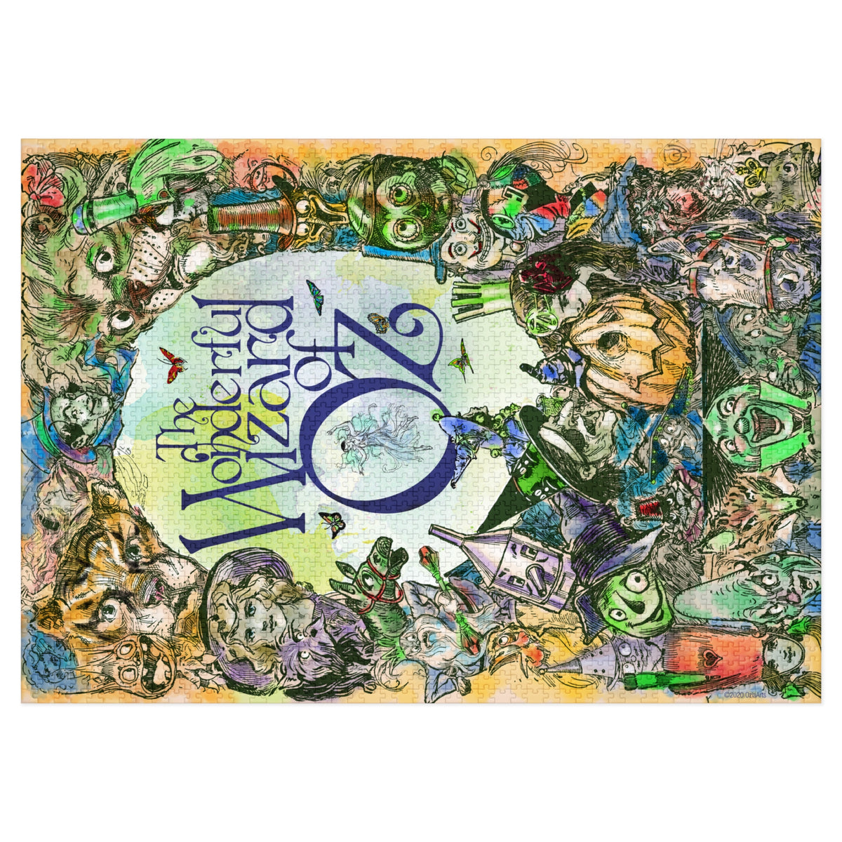 Classic Wonderful Wizard of Oz Jigsaw Puzzle with vintage Oz characters — 500, 1000, 2000 Piece Puzzle with Tin Case
