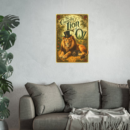 The Magic of Oz Art Nouveau Poster Art of The Cowardly Lion (Satin or Matte)