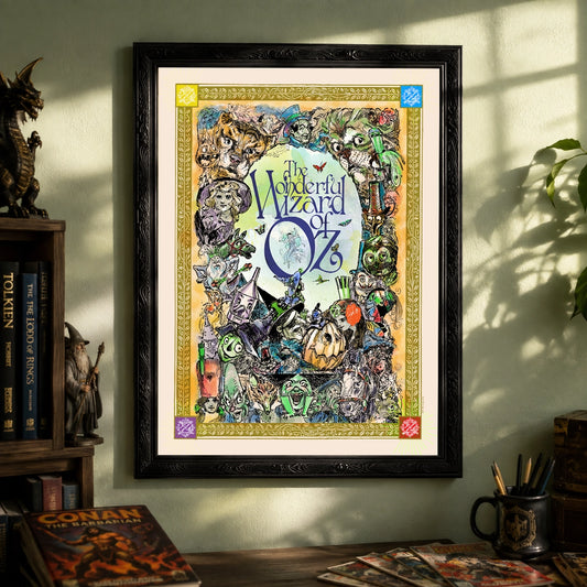 Classic Wonderful Wizard of Oz Character Poster in full color.