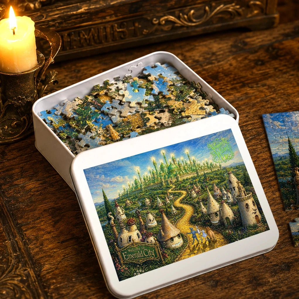 Classic Oz Emerald City 1000 pcs Character Jigsaw puzzle with a protective tin box