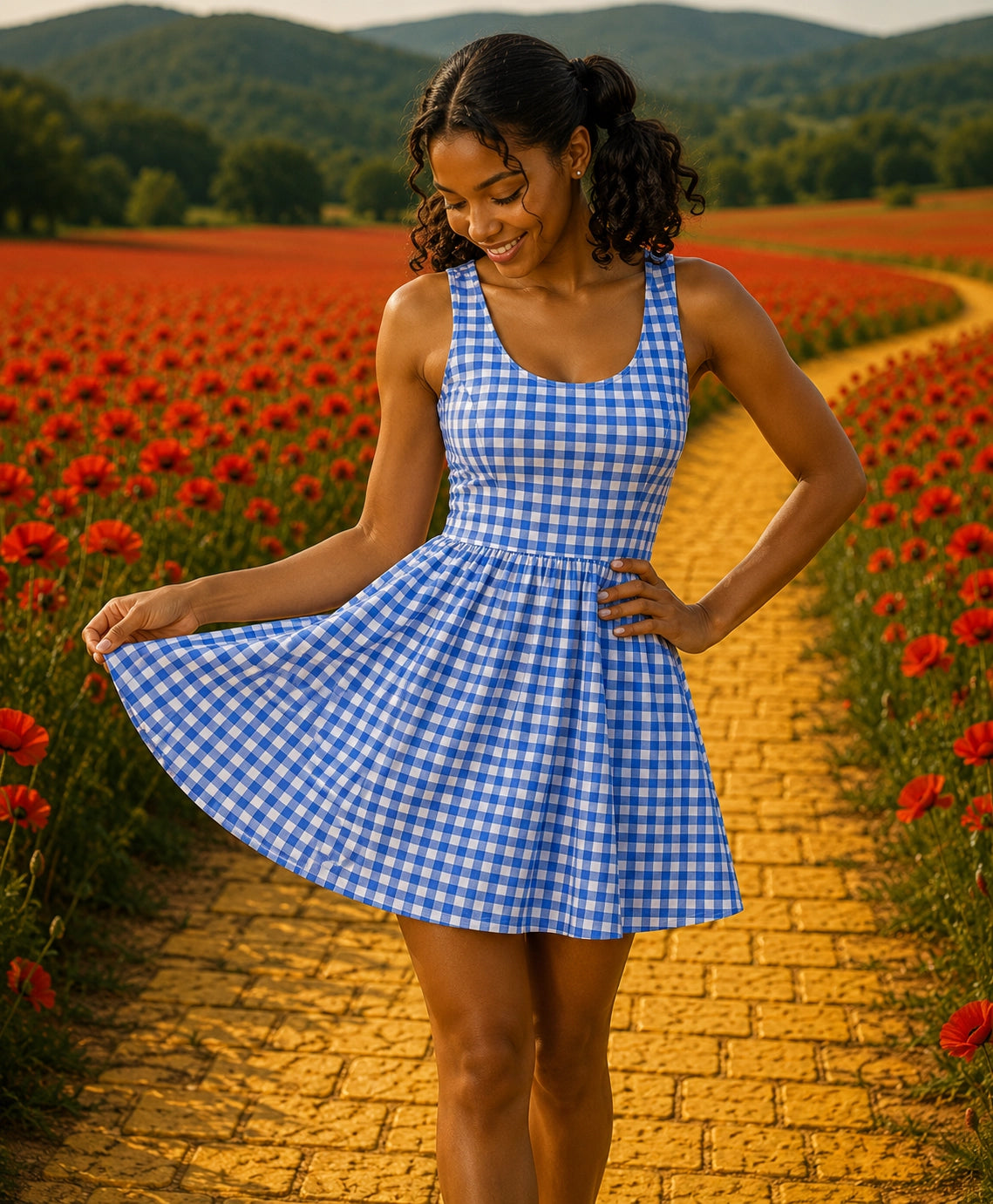 Yellow Bricks Blue Gingham dress just like you know who used to wear - only cuter!
