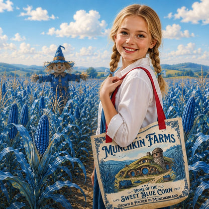 Magic of Oz Munchkin Farms Blue Corn tote bag - so fun!