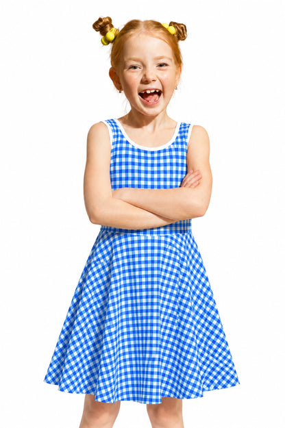 Dorothy Gale Blue Gingham Sundress - Cute Girls' Summer Oz Dress for Kids
