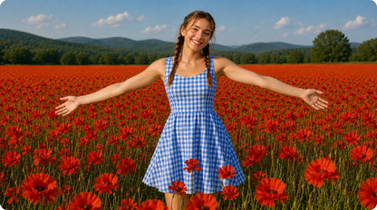 Yellow Bricks Blue Gingham dress just like you know who used to wear - only cuter!